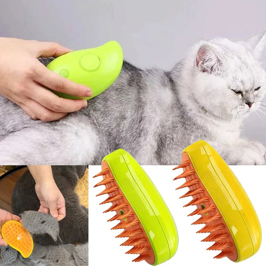 Cat and Dog Grooming Comb Electric Spray Water Spray Kitten Pet Comb Soft Silicone Depilation Cats Bath Brush Grooming Supplies - AS Fusion