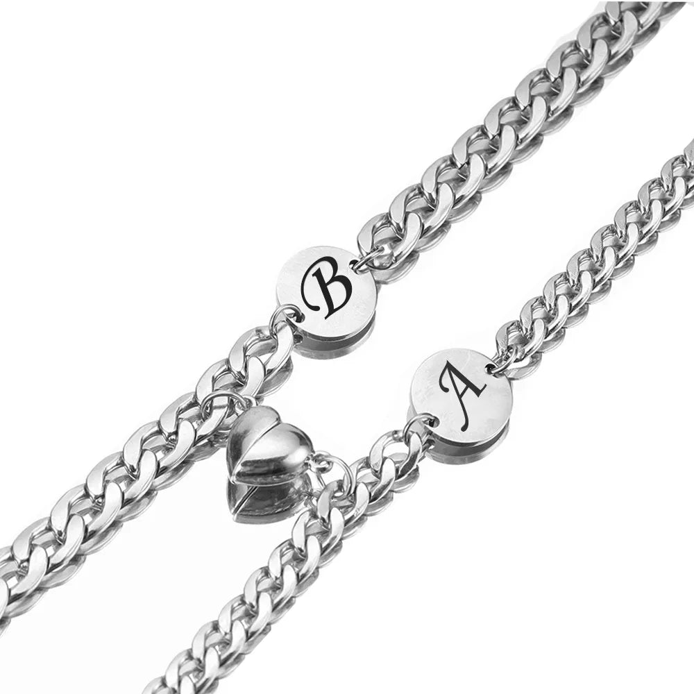 Beautiful Couples Custom Magnetic Heart Bracelet - AS Fusion